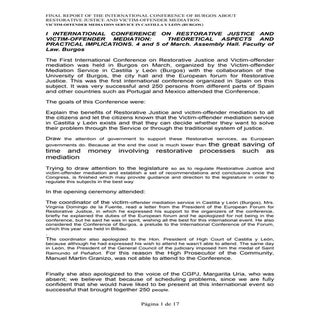 I International conference on resto...