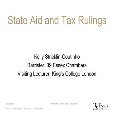 State Aid and Tax Rulings