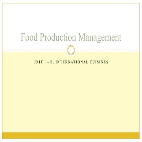 International cuisines