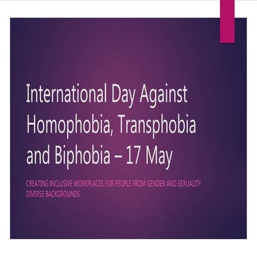 International Day Against Homophobia, Transphobia and Biphobia
