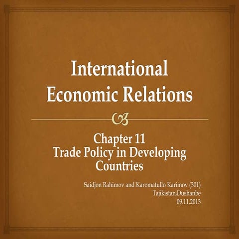Trade policy in Developing Countries 