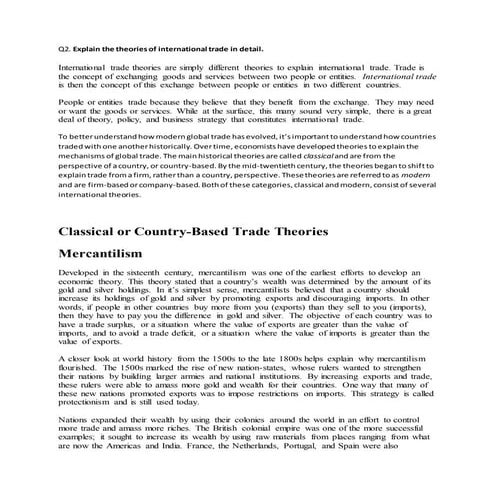 International economics & policy amity assignment solved mba