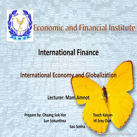 International fianace side for presentation