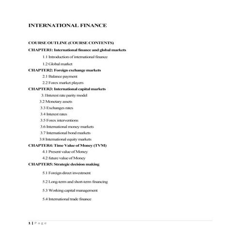 International finance1 1