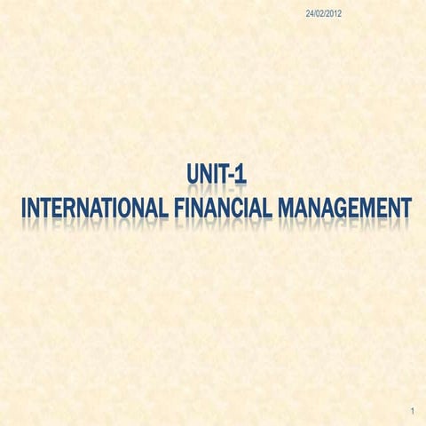 International finance system unit-1