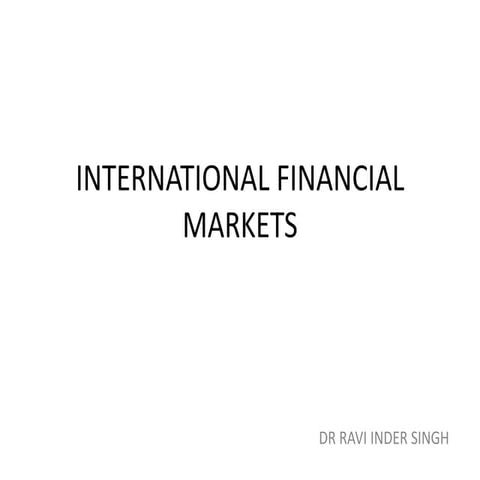 International financial markets and institutions