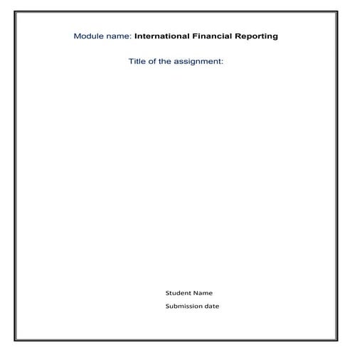 International financial reporting 