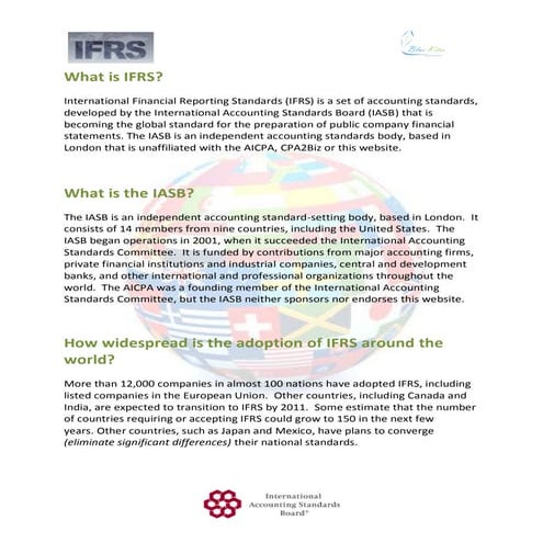 International financial reporting standards