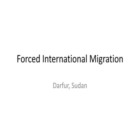 International forced migration darfur