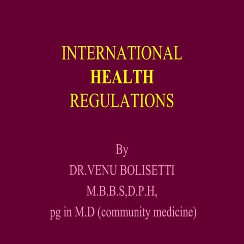 International health regulation