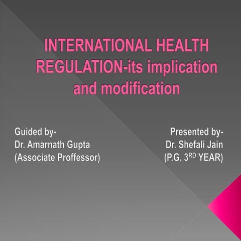 International health regulation
