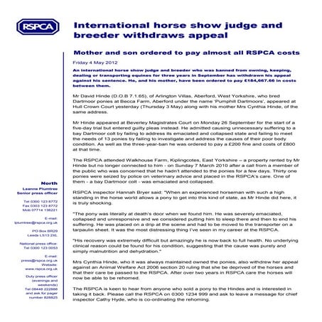 International horse show judge and breeder withdraws appeal