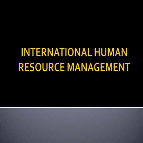 International human resource management