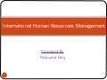 International Human Resources Management