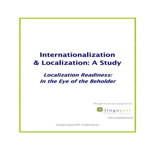Internationalization (I18n) and Localization (L10n): A Study