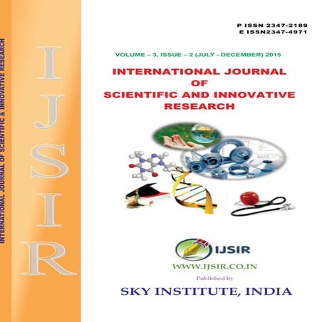 International journal of scientific and innovative research 2015; 3(2)p ...