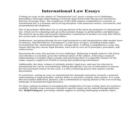 International Law Essays