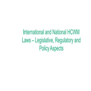 International law in hcwm