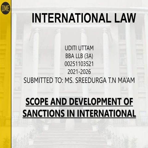 Sanctions and types of Sanctions in Ibnternational law along with its