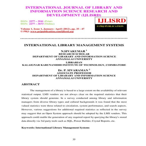 International library management systems