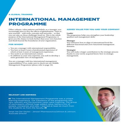 Brochure International management programme