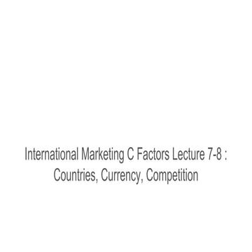 International marketing c factors
