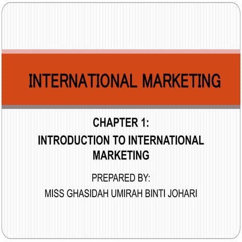 International Marketing chapter 1