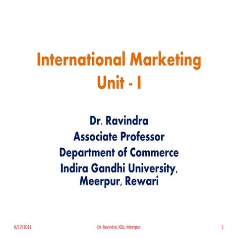 International Marketing PPTs - I