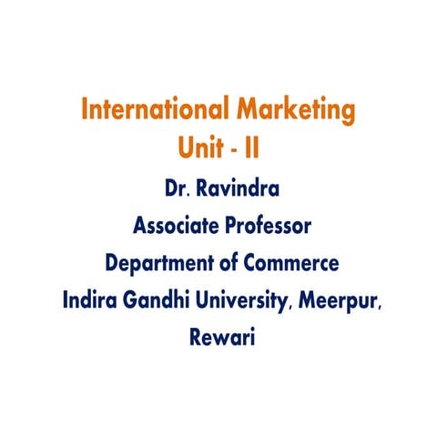 International Marketing PPT - II