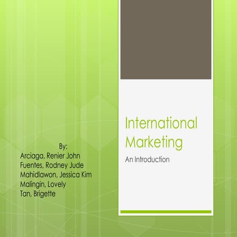 International Marketing: An Introduction