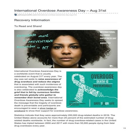 International overdose awareness day  aug 31st