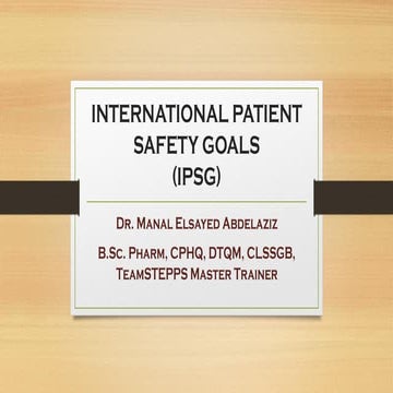 International patient safety goals 