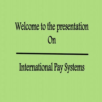 International pay systems