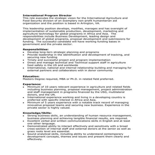 International Program Director | DOCX