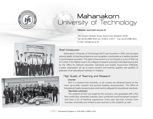"Universities In Bangkok With International Programs"