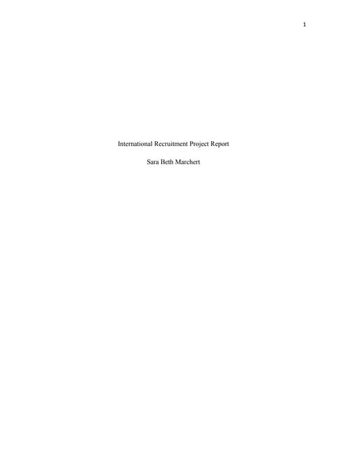 International recruitment project report