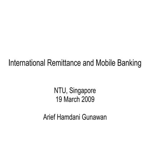 International Remittance And Mobile Banking