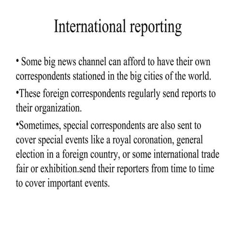 International reporting