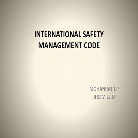 International safety management code  ppt