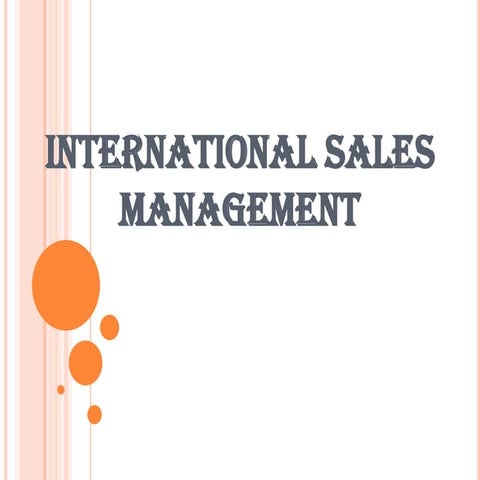International sales mgt