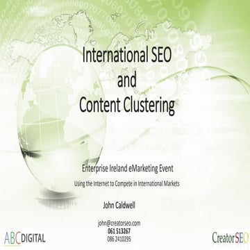International seo and content clustering | John Caldwell | CreatorSEO