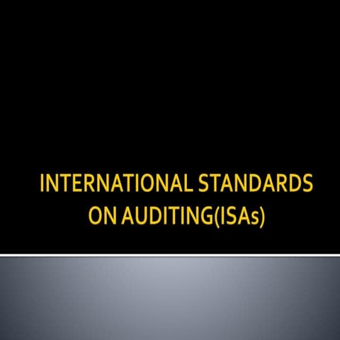 International standards on auditing(is as)