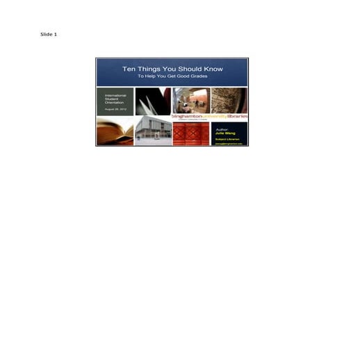 International students orientation 2012  - Libraries