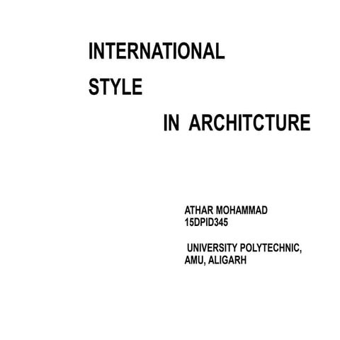 ppt on international style of architecture 