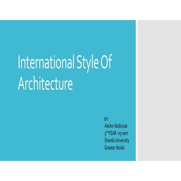 International style of architecture