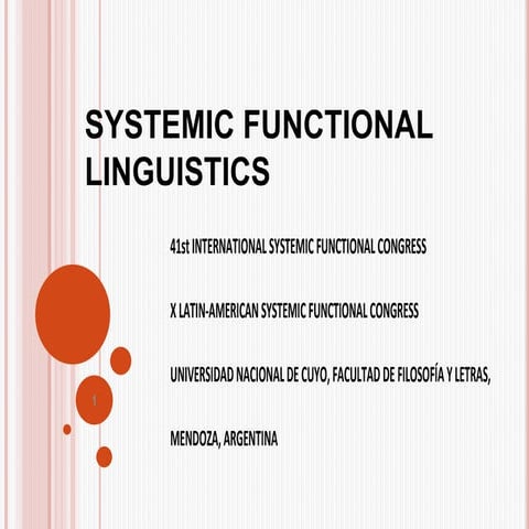 summary 41st International systemic functional linguistic congress. mendoza