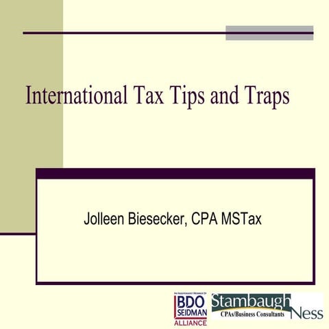 International Tax Tips May 2010