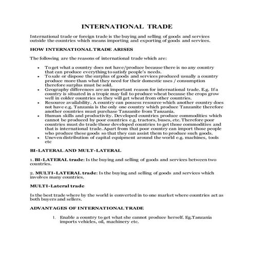 International trade