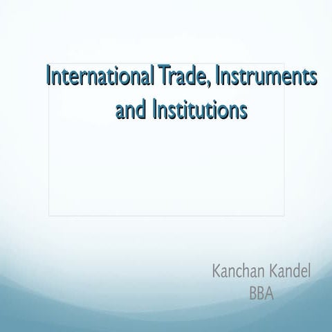  International trade finacing