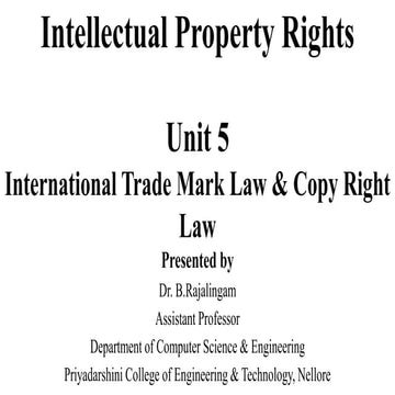 International trade mark law &amp; copy right law